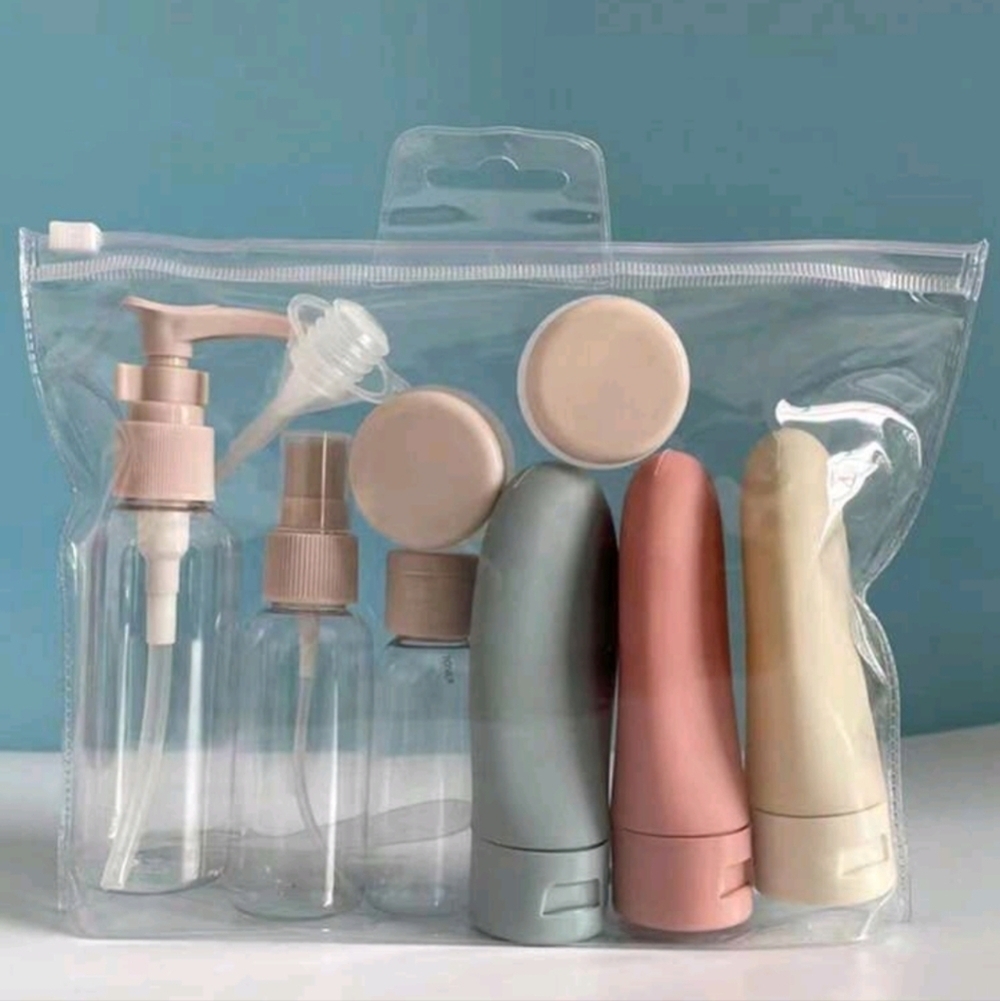 11 PCS Travel Spray Bottles Plastic Containers Refillable Toiletries Reusable